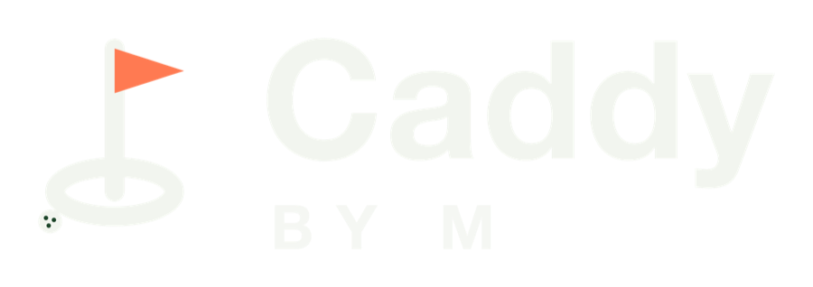 The Caddy by M lockup: a flag in a cup beside the word Caddy.
